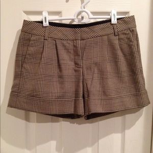 Express Design Studio Editor Shorts Brown Plaid 8